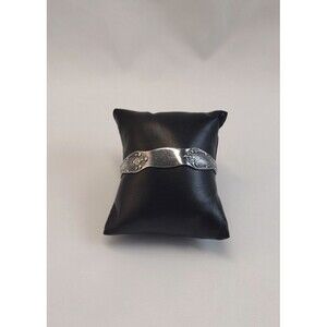 Vintage Signed Spoon Cuff Bracelet Silver Plated Floral WM A Roger Onieda LTD